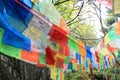 Tibetan Prayer Flags in Jiuzhaigou National Park of Sichuan China Royalty Free Stock Photo