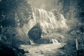 Waterfalls and Trees in Jiuzhaigou Valley, Sichuan, China Royalty Free Stock Photo