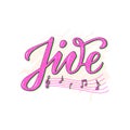 Jive pink lettering with texture