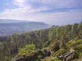 Jizera Mountains jizerske hory panorama, view with lush green Royalty Free Stock Photo