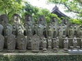 Jizo Bodhisattva statues at Hase-dera temple in Kamakura, Japan. Royalty Free Stock Photo