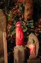 Jizo Bosatsu stone monk statues at Yamadera temple, Yamagata, Japan