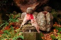 Jizo Bosatsu stone monk statues at Yamadera temple, Yamagata, Japan