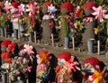 Jizo with pinwheel Royalty Free Stock Photo