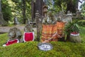 Jizo Statue in Graveyard of Okunoin Cemetery, Koyasan, Japan Royalty Free Stock Photo