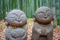 Jizo Statues in Arashiyama bamboo forest, Kyoto, Japan Royalty Free Stock Photo
