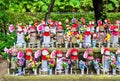 Jizo statues at the cemetery, Zojo-ji temple, Tokyo Royalty Free Stock Photo