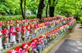 Jizo statues at the cemetery, Zojo-ji temple, Tokyo Royalty Free Stock Photo