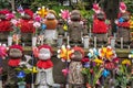 Jizo statues at the cemetery of Zojo-ji temple, Tokyo, Japan Royalty Free Stock Photo