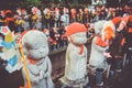 Jizo statues at Zojo-ji temple, Tokyo, Japan Royalty Free Stock Photo