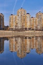 JK Evropeyskiy - Kozhevennaya 26. Wonderful view of the complex from the Kuban River in the winter in the golden hours, the houses