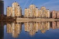 JK Evropeyskiy - Kozhevennaya 24, 26, 28. Wonderful view of the complex from the Kuban River in the winter in the golden hours, th