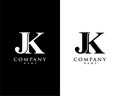 Jk, kj initial company name logo template vector