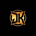 JK Logo Letter Geometric Golden Style