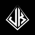 JK logo letters monogram with prisma shape design template