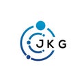 JKG letter technology logo design on white background. JKG creative initials letter IT logo concept. JKG letter design Royalty Free Stock Photo