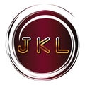 JKL alphabet font letters red round emblem red round emblem