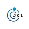 JKL letter technology logo design on white background. JKL creative initials letter IT logo concept. JKL letter design