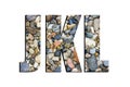 JKL letters. Stone design alphabet, collection of letters isolated on white Royalty Free Stock Photo