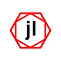 JL hexagon typography monogram vector. JL brand name icon
