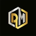Ector letter DM logo elegant colors Royalty Free Stock Photo