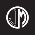 JM Logo with circle rounded negative space design template