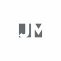 JM Logo monogram with negative space style design template