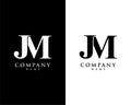 Jm, mj initial company name logo template vector