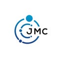 JMC letter technology logo design on white background. JMC creative initials letter IT logo concept. JMC letter design Royalty Free Stock Photo