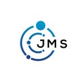 JMS letter technology logo design on white background. JMS creative initials letter IT logo concept. JMS letter design Royalty Free Stock Photo