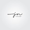 JN Handwritten Signature logo - Vector Logo Template for Beauty, Fashion and Photography Business