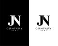 Jn, nj initial company name logo template vector