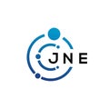 JNE letter technology logo design on white background. JNE creative initials letter IT logo concept. JNE letter design Royalty Free Stock Photo