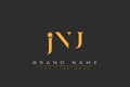 JNU abstract letter logo design Royalty Free Stock Photo
