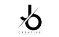 JO J O Letter Logo Design with a Creative Cut