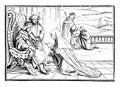 Joab`s Artifice from Hans Holbein`s series of engravings, vintage engraving Royalty Free Stock Photo
