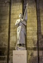 Joan of Arc statue inside of Notre-Dame de Paris cathedral, Paris Royalty Free Stock Photo