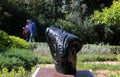 Joan Miro artist sculpture in Marivent palace gardens in Mallorca