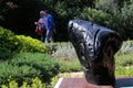 Joan Miro sculpture in Marivent gardens palace in Mallorca Royalty Free Stock Photo