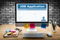 JOB Application Applicant Filling Up the Online Profession Appl