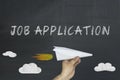 Job application concept on blackboard Royalty Free Stock Photo