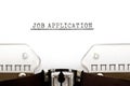 Job Application On Typewriter