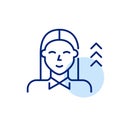 Job candidate developing new skills. Work promotion. Smart woman wearing formal shirt. Pixel perfect icon