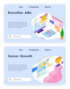 Job career and business leadership. Isometric business concept. Vector web site design template. Landing page website
