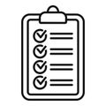Job clipboard icon outline vector. Work time Royalty Free Stock Photo
