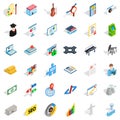 Job contract icons set, isometric style Royalty Free Stock Photo