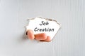 Job creation text concept