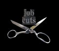 Job cuts with scissors