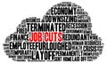 Job cuts word cloud shaped concept