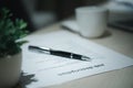 Job Description document with Pen on the table Royalty Free Stock Photo